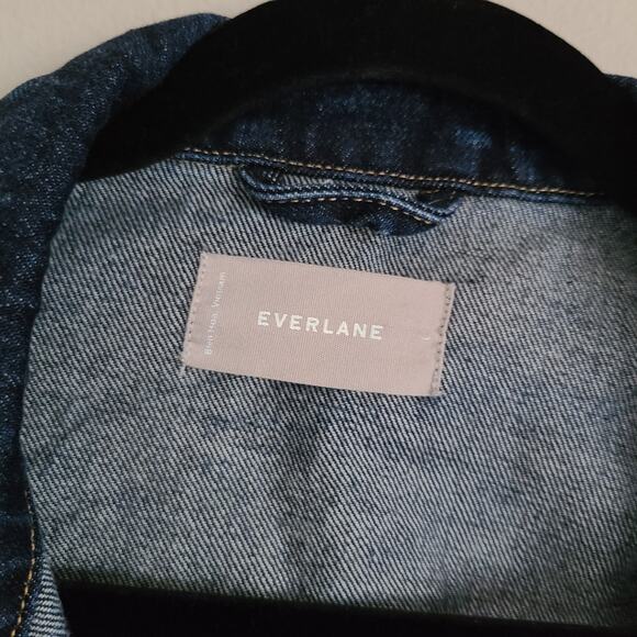 EVERLANE 'The Denim Jacket' in Dark Wash Cotton Women's Size Large/Xlarge - Picture 7 of 9